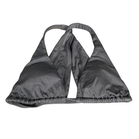 Victoria Secret Medium Sport Black Metallic Strappy Back Triangle - Picture 1 of 5